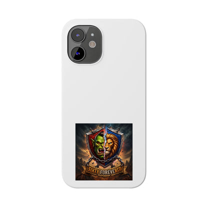 Slim Phone Case — Fantasy Shield Orc & Lion Crest "Sixty Forever"