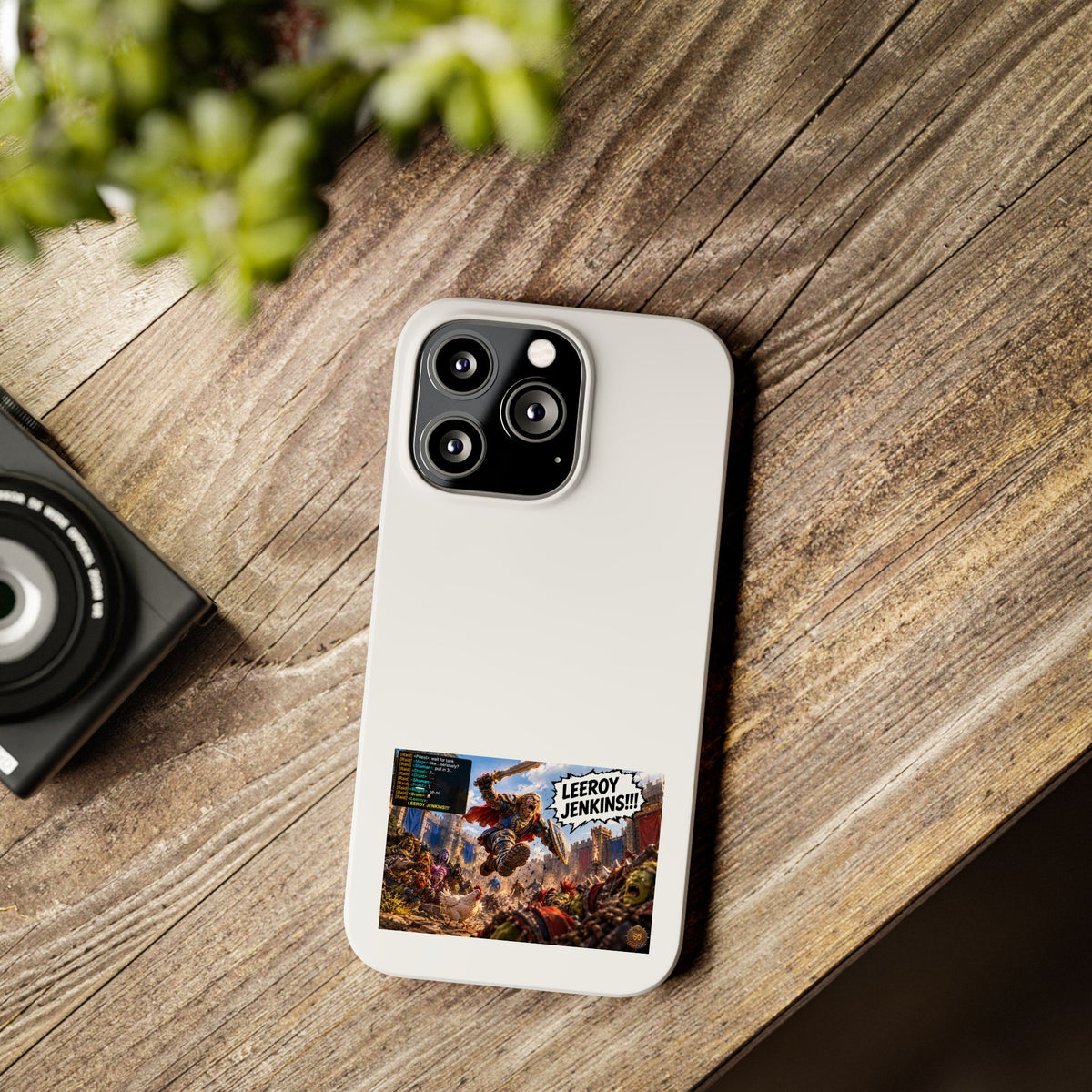 Slim Phone Case — 'Leeroy Jenkins!' Gaming Meme Design