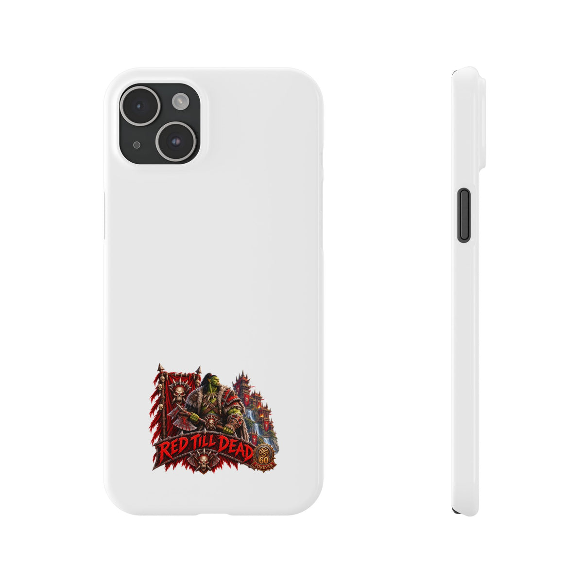Slim Phone Case — “Red Till Dead” Vintage Horror Graphic