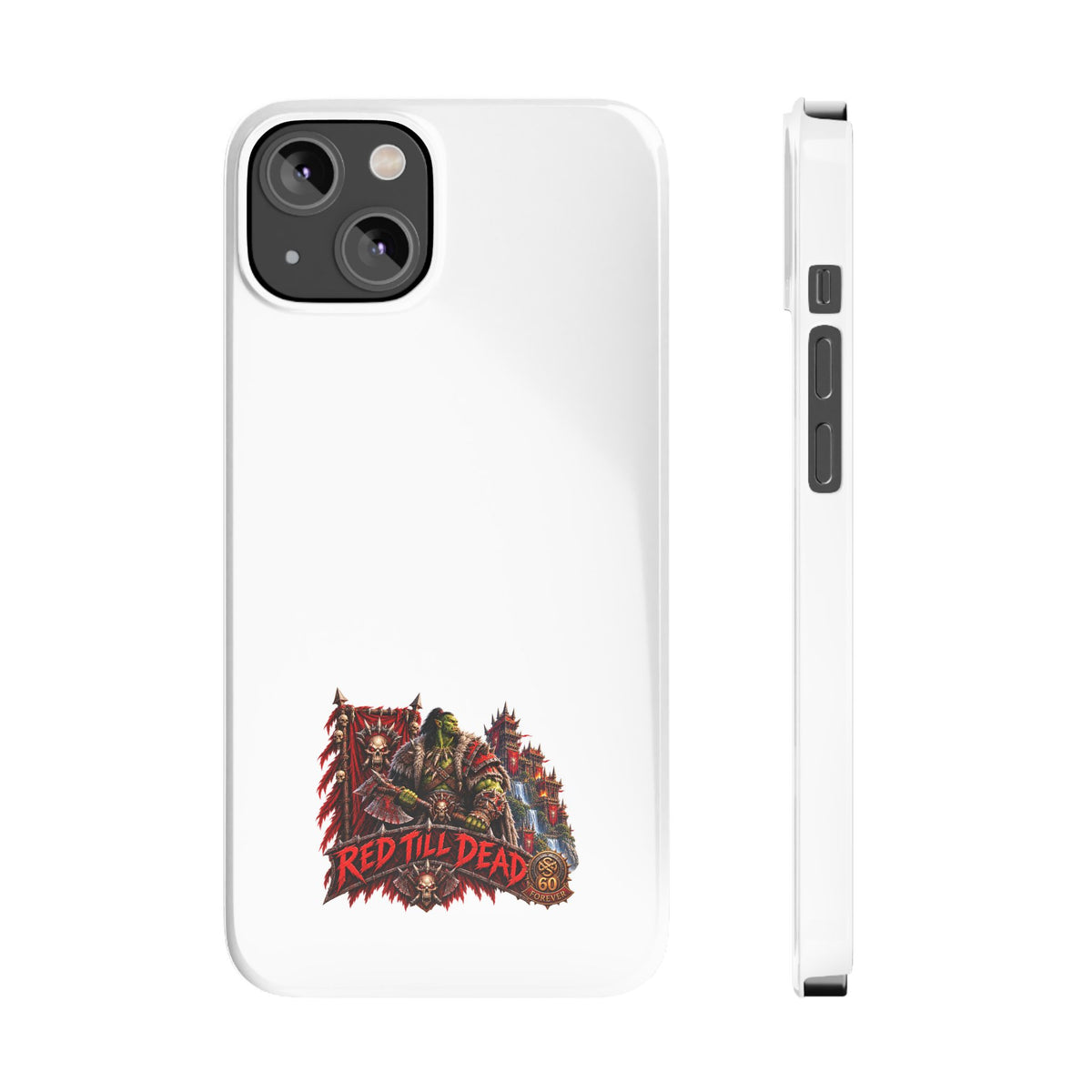 Slim Phone Case — “Red Till Dead” Vintage Horror Graphic