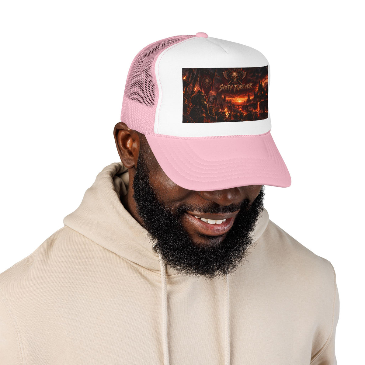 Foam Trucker Hat — Dark Fantasy 'Satanic' Apocalypse Graphic Cap