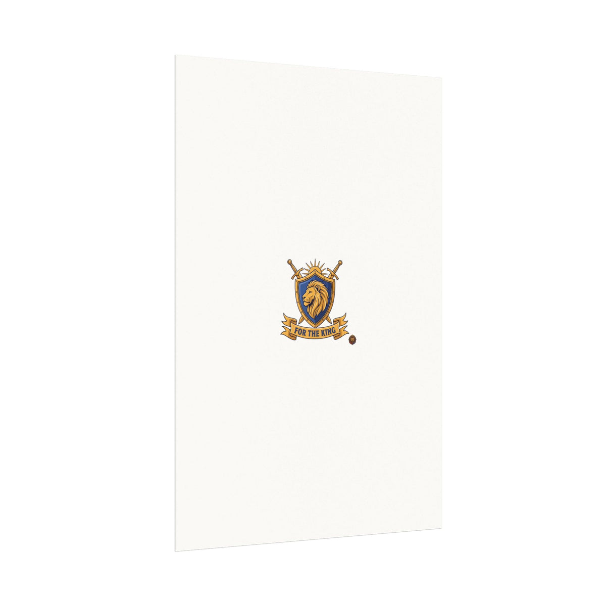 Lion Crest Watercolor Poster — 'Bow to the King' Matte Art Print