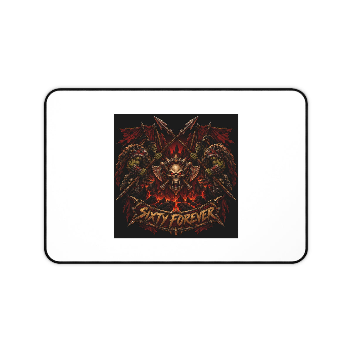 Skull Dragon Desk Mat — 'Sixty Forever' Gothic Gaming Mouse Pad