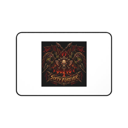 Skull Dragon Desk Mat — 'Sixty Forever' Gothic Gaming Mouse Pad