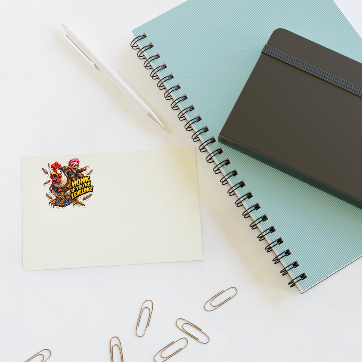 Honk If You’re Leveling! Gamer Chicken Sticker Sheet — RPG Level-Up Decor