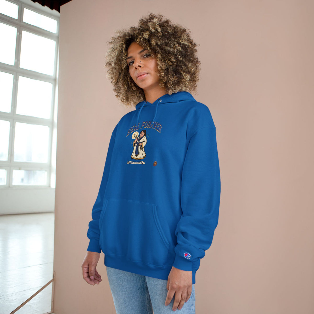 Heal Forever Hoodie - Vintage Angel Graphic Champion Hoodie