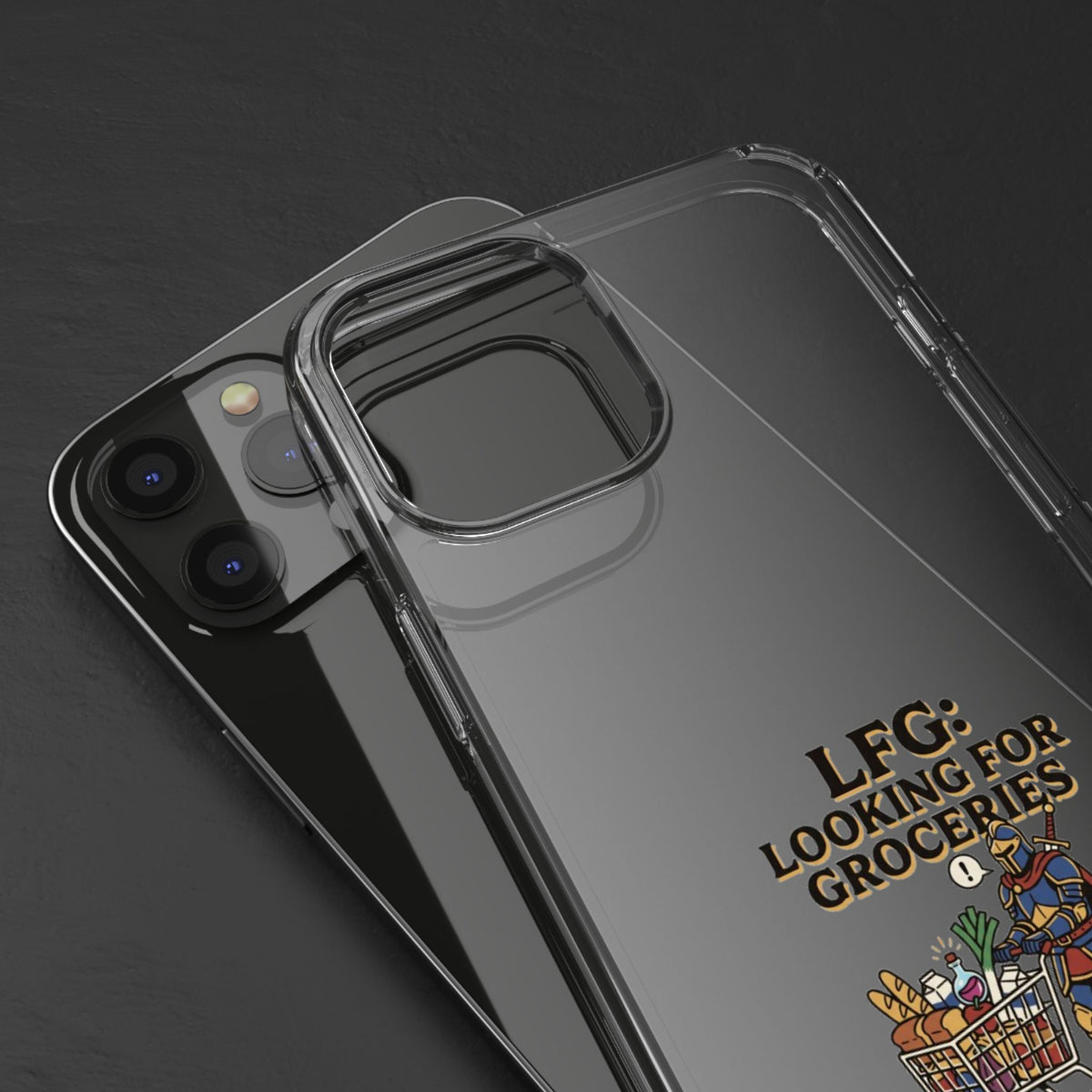Clear Phone Case — “LFG: Looking For Groceries” Grocery Shopper Design