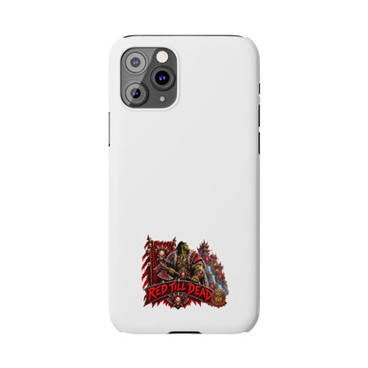 Slim Phone Case — “Red Till Dead” Vintage Horror Graphic