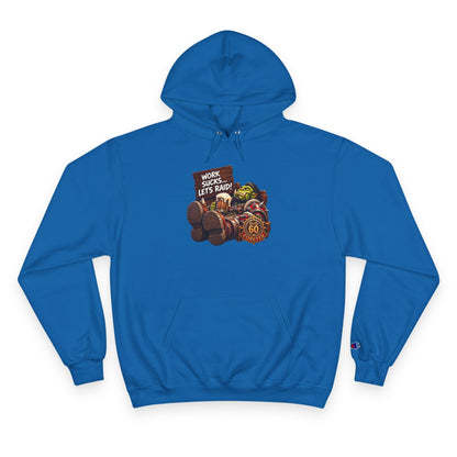 Champion Hoodie — 'Work Hard, Play Hard' Retro Thanksgiving Harvest Graphic