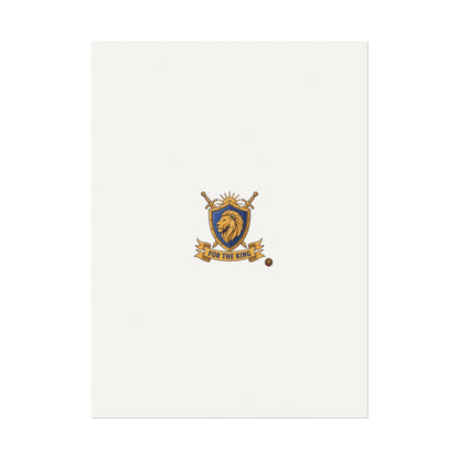 Lion Crest Watercolor Poster — 'Bow to the King' Matte Art Print