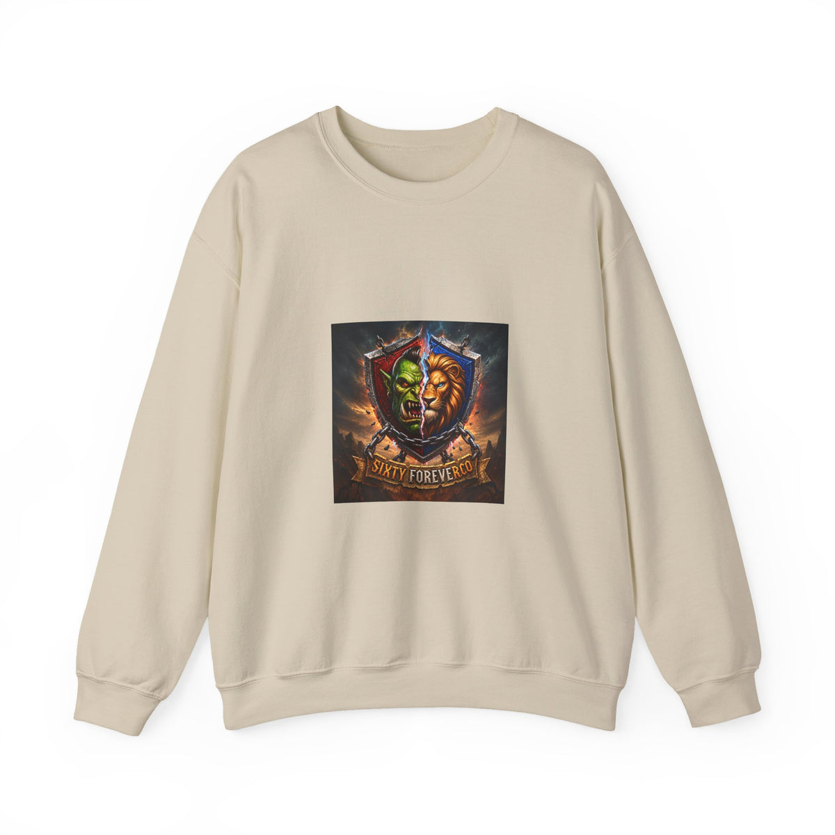 Fantasy Crest Crewneck Sweatshirt — "Forever" Shield Graphic