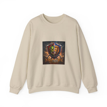 Fantasy Crest Crewneck Sweatshirt — "Forever" Shield Graphic