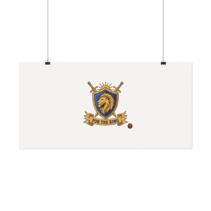 Lion Crest Watercolor Poster — 'Bow to the King' Matte Art Print