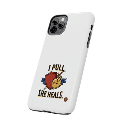 Phone Case — "I Pull, She Heals" RPG Couple Gaming Protective Case