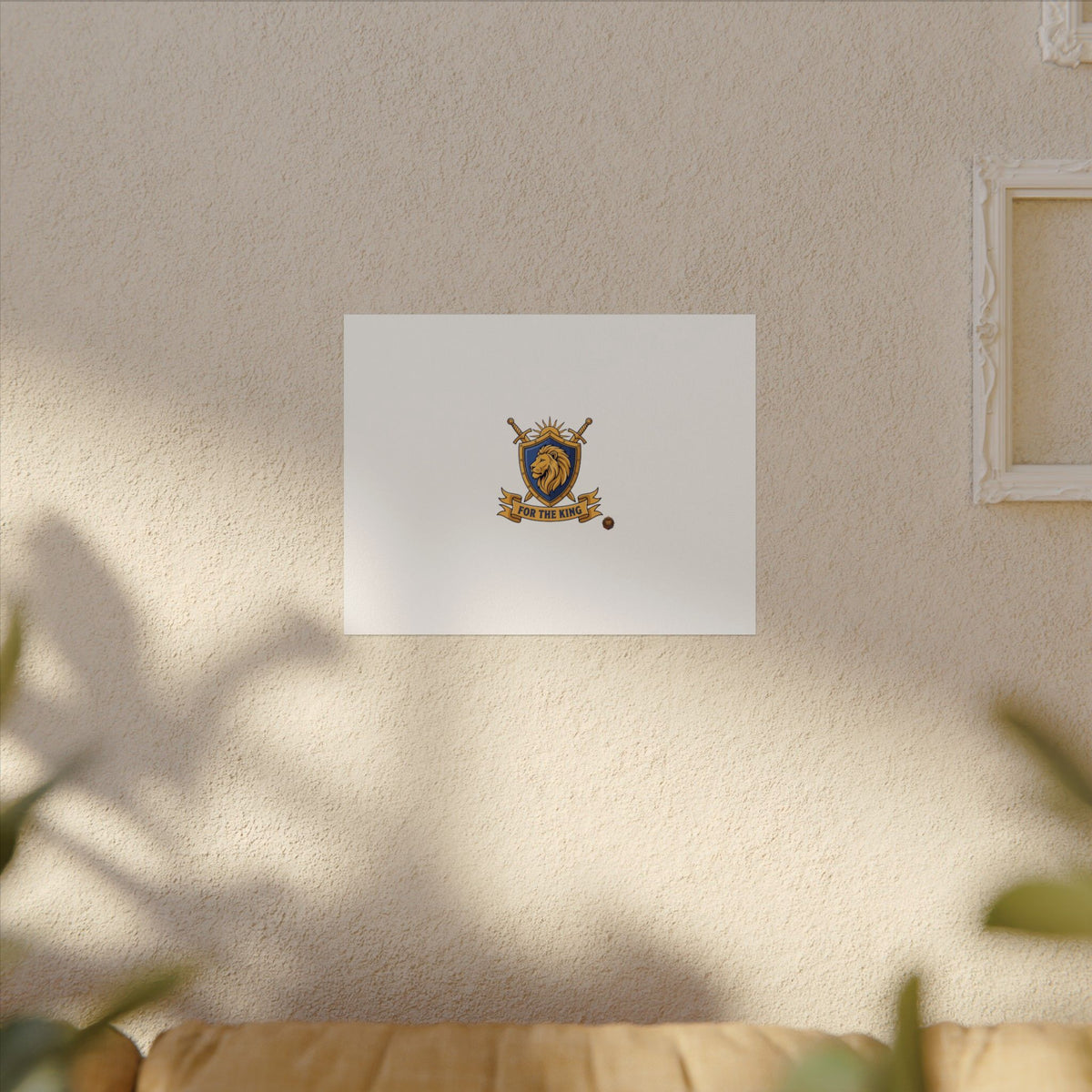 Lion Crest Watercolor Poster — 'Bow to the King' Matte Art Print