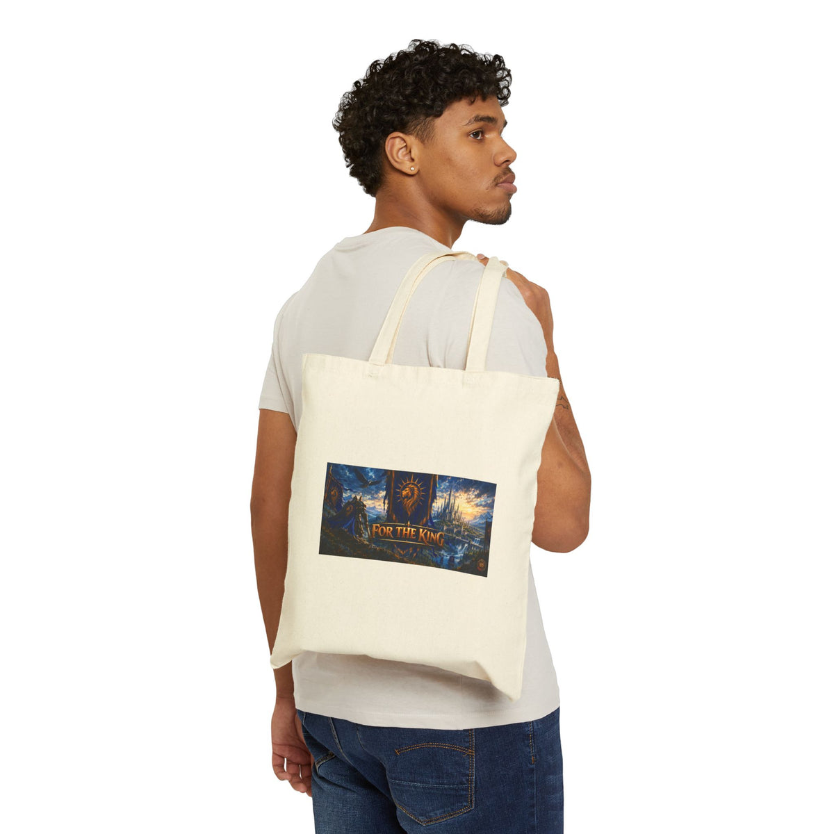 For The King Fantasy Tote Bag - Cotton Canvas Book Lover Grocery Shopper