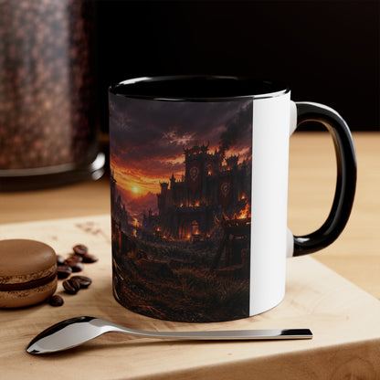 Viking Warcamp Accent Mug — Norse Battle Scene Coffee Cup