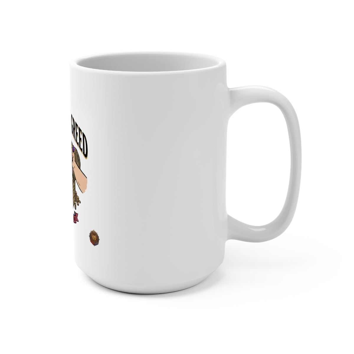 Need Before Greed 15oz Ceramic Mug – RPG Treasure Chest Design