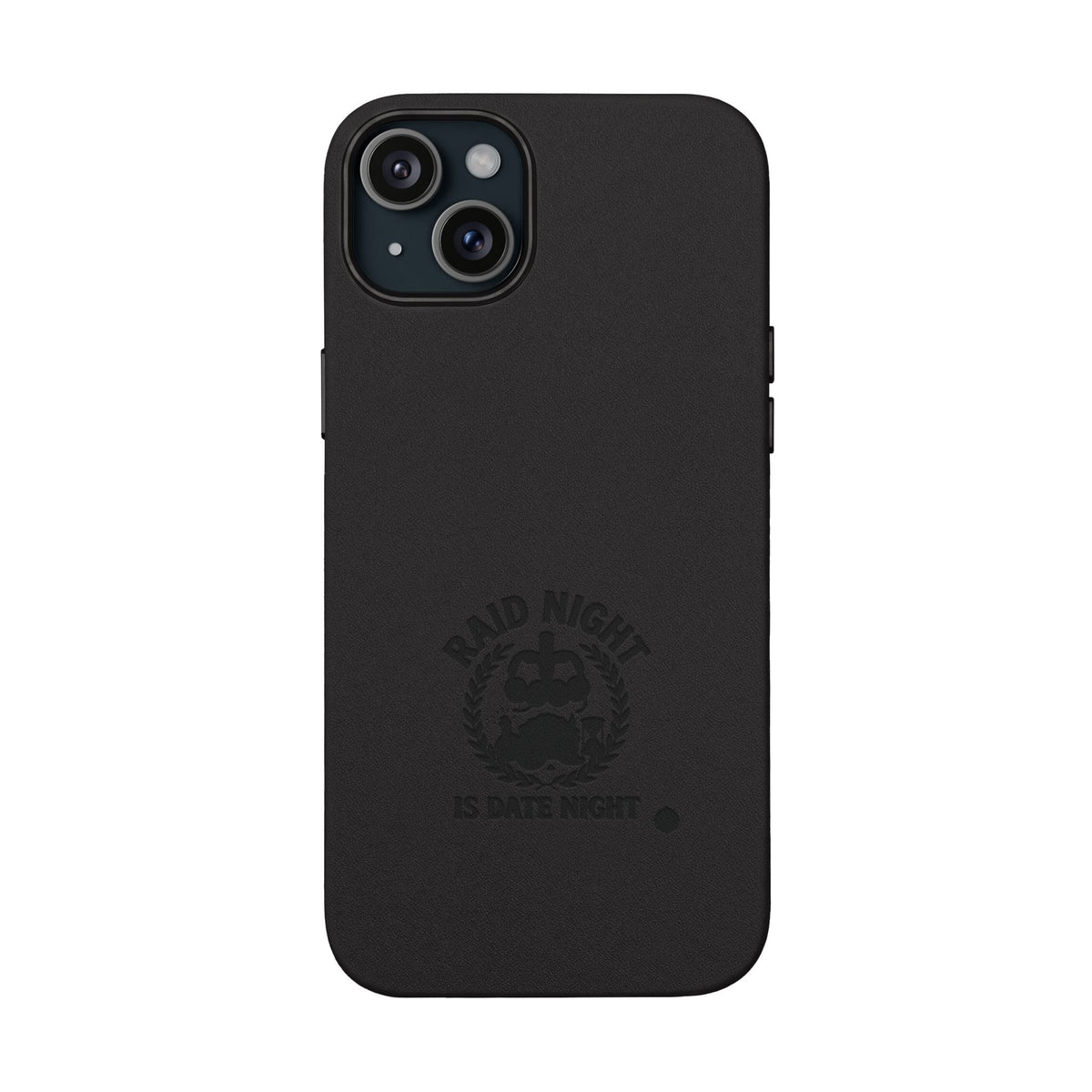 Engraved PU Leather Phone Case — 'Raid Night' Embossed Protective Cover