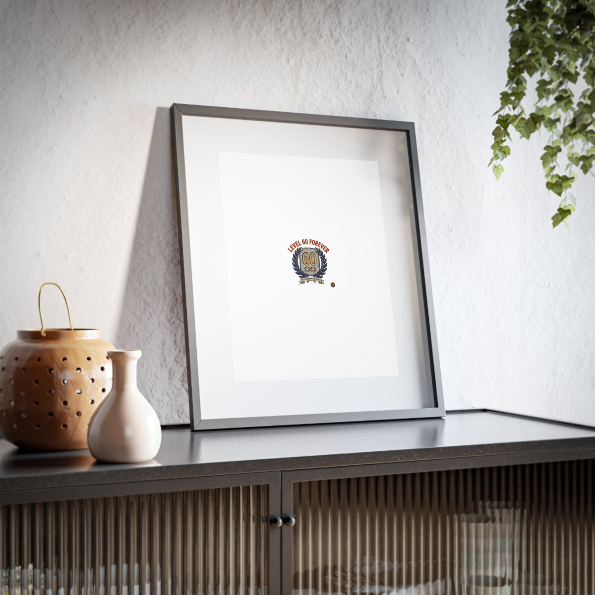 Level 60 Forever Framed Poster — 60th Birthday Vintage Crest Matte Print