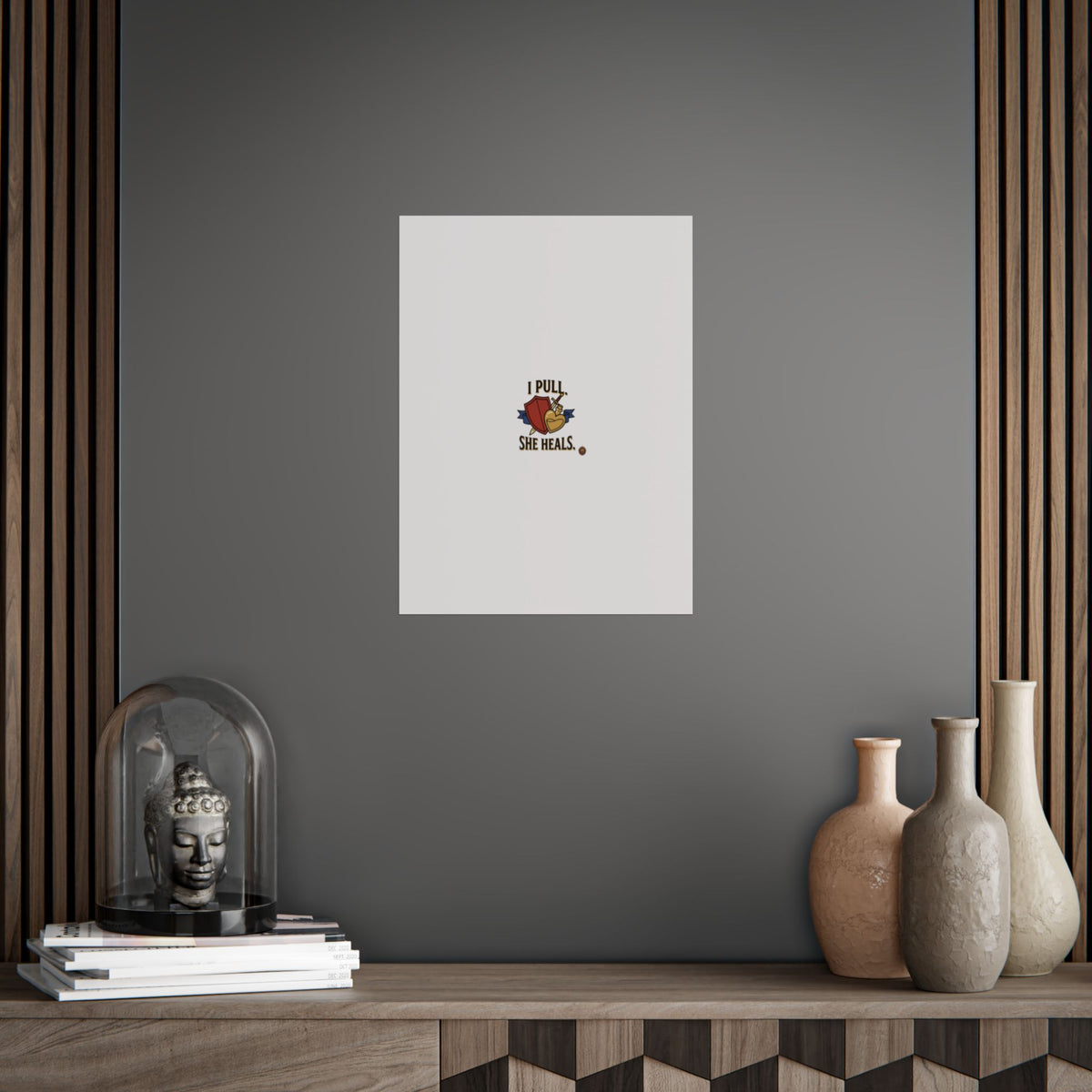Poster — "I Pull, She Heals" Floral Minimalist Wall Art