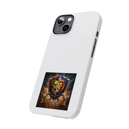 Slim Phone Case — Fantasy Shield Orc & Lion Crest "Sixty Forever"