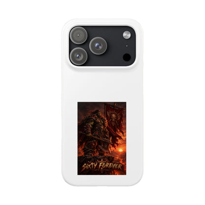Slim Phone Case — Dark Viking Warrior 'Sixty Forever' Graphic