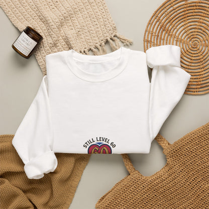 60th Birthday Sweatshirt - "Still Level 60 in My Heart" Retro Crest Crewneck