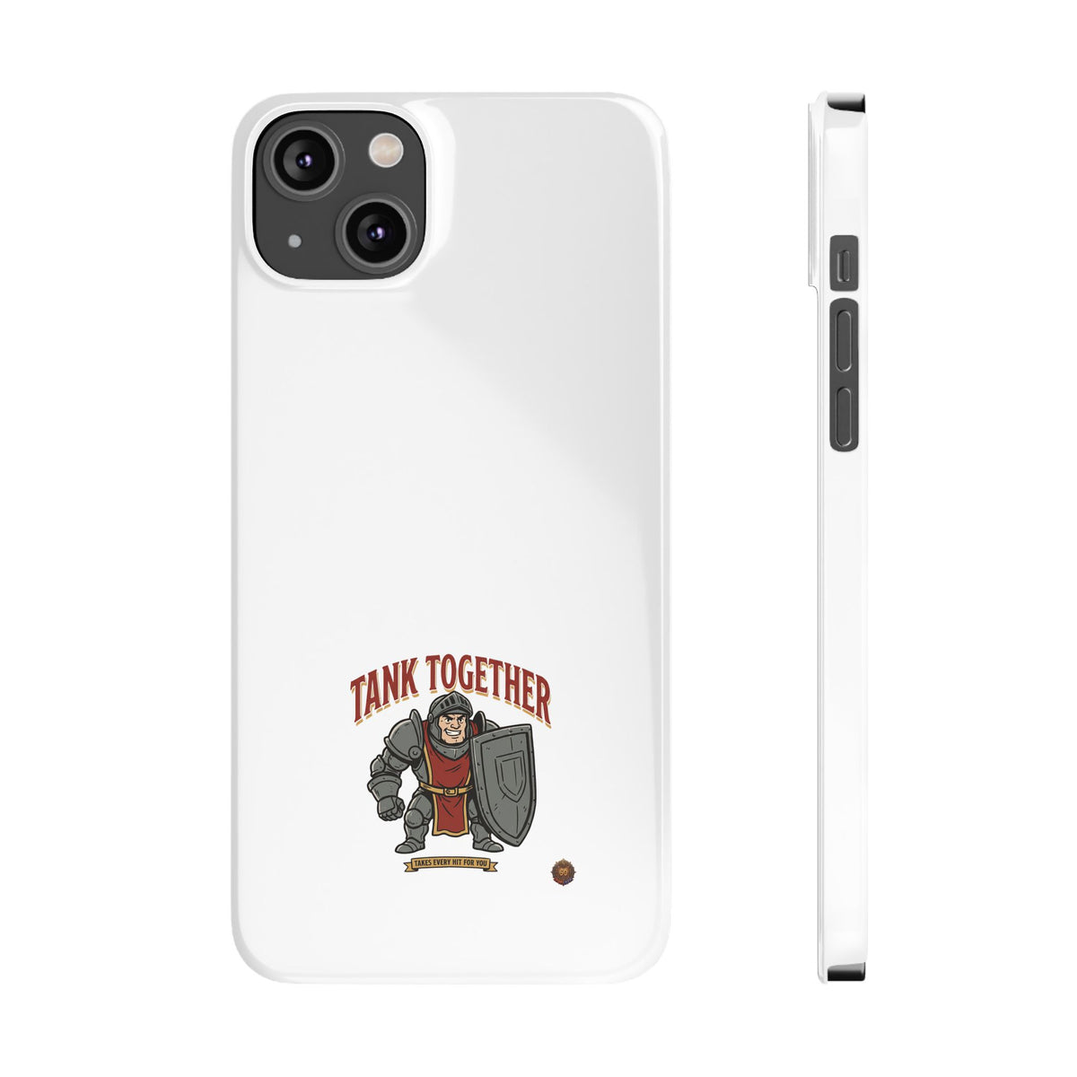 Slim Phone Case — "Tank Together" Medieval Tank Warrior Design