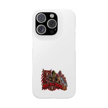 Slim Phone Case — “Red Till Dead” Vintage Horror Graphic