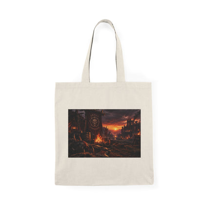 Apocalyptic Cityscape Tote Bag — Dark Fantasy Sunset Art