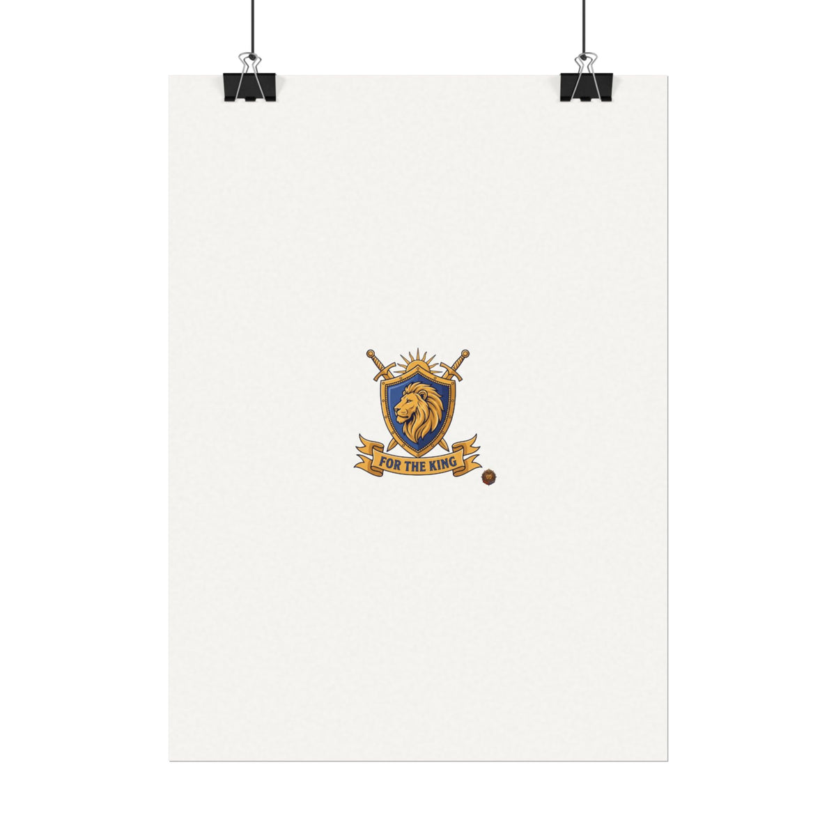Lion Crest Watercolor Poster — 'Bow to the King' Matte Art Print