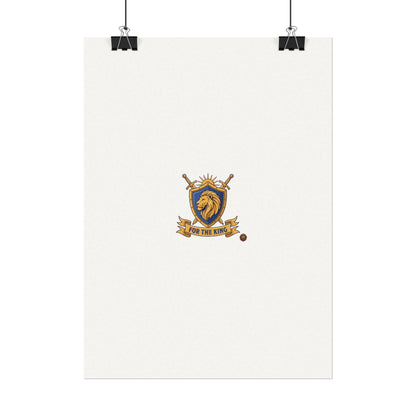 Lion Crest Watercolor Poster — 'Bow to the King' Matte Art Print