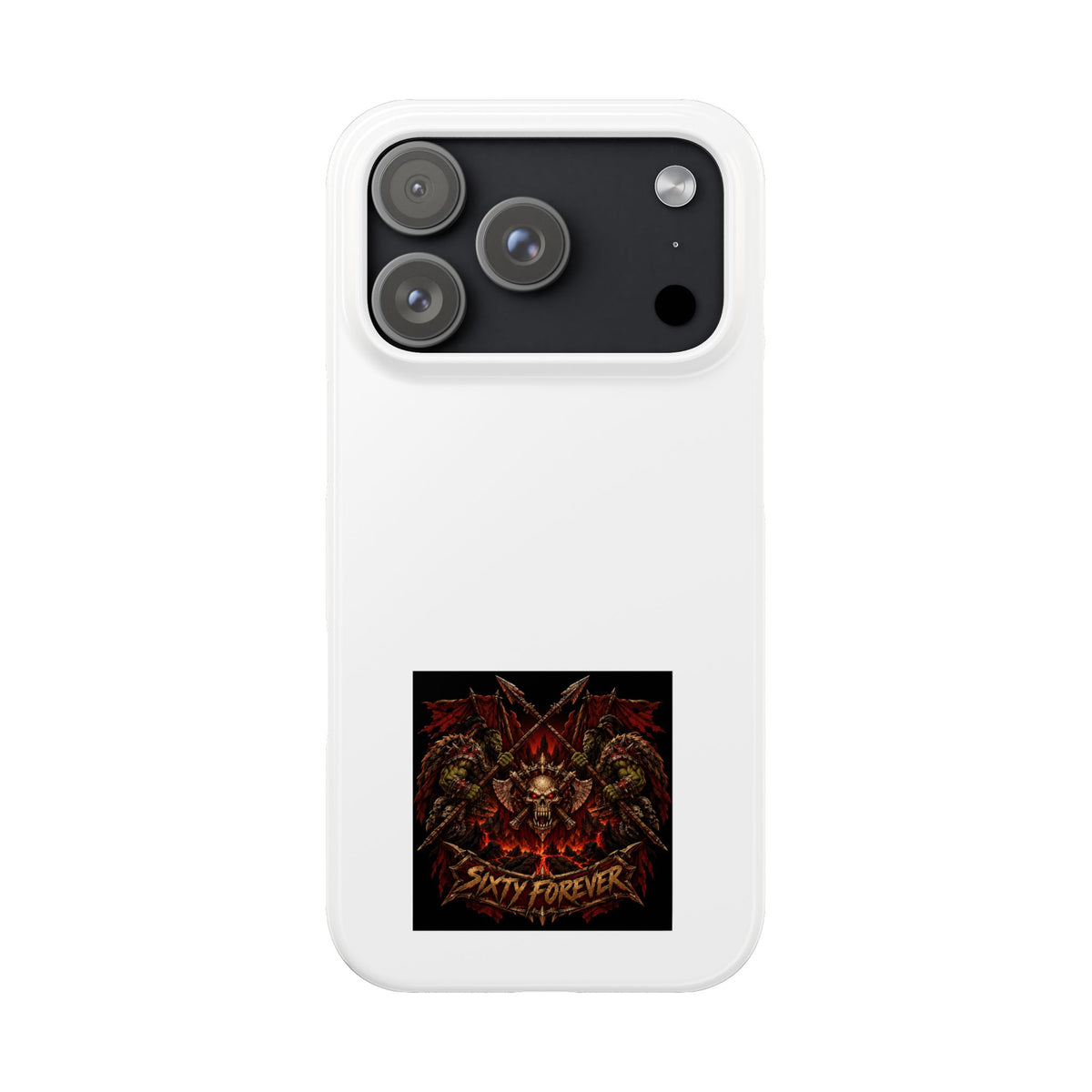 Slim Phone Case — 'Sixty Forever' Gothic Skull & Wings Design