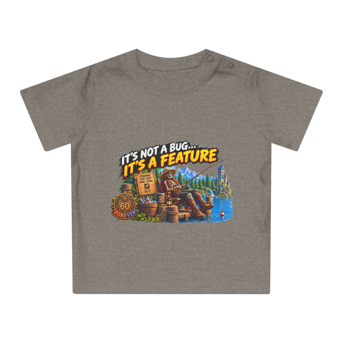 Baby T-Shirt — "It’s Not a Bug, It’s a Feature" Cute Geek Fishing Design