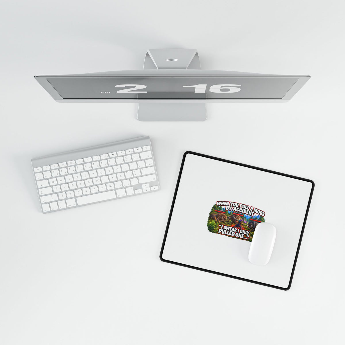 Gaming Desk Mat — “When You Pull 3 Mobs By Accident” Funny MMO Mousepad