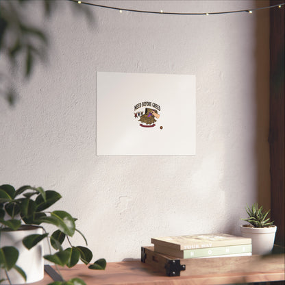 Need Before Greed Fine Art Poster — Vintage Chest Illustration, Inspirational Wall Art