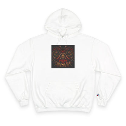 Champion Hoodie — Gothic Floral Skull Graphic Pullover