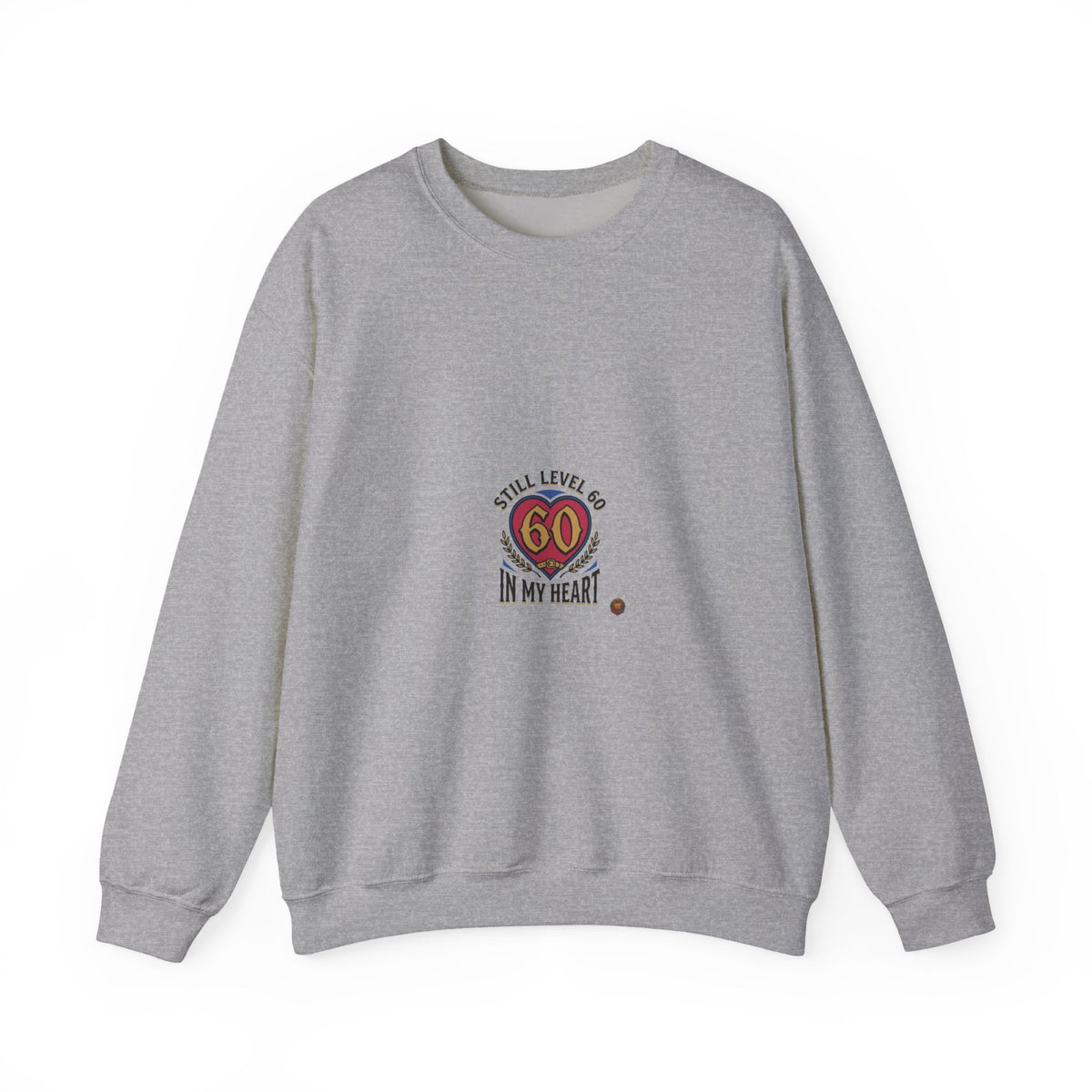 60th Birthday Sweatshirt - "Still Level 60 in My Heart" Retro Crest Crewneck