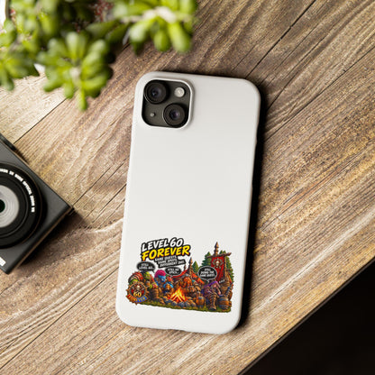 Level 60 Forever Slim Phone Case — Retro RPG Camping Gamer Design