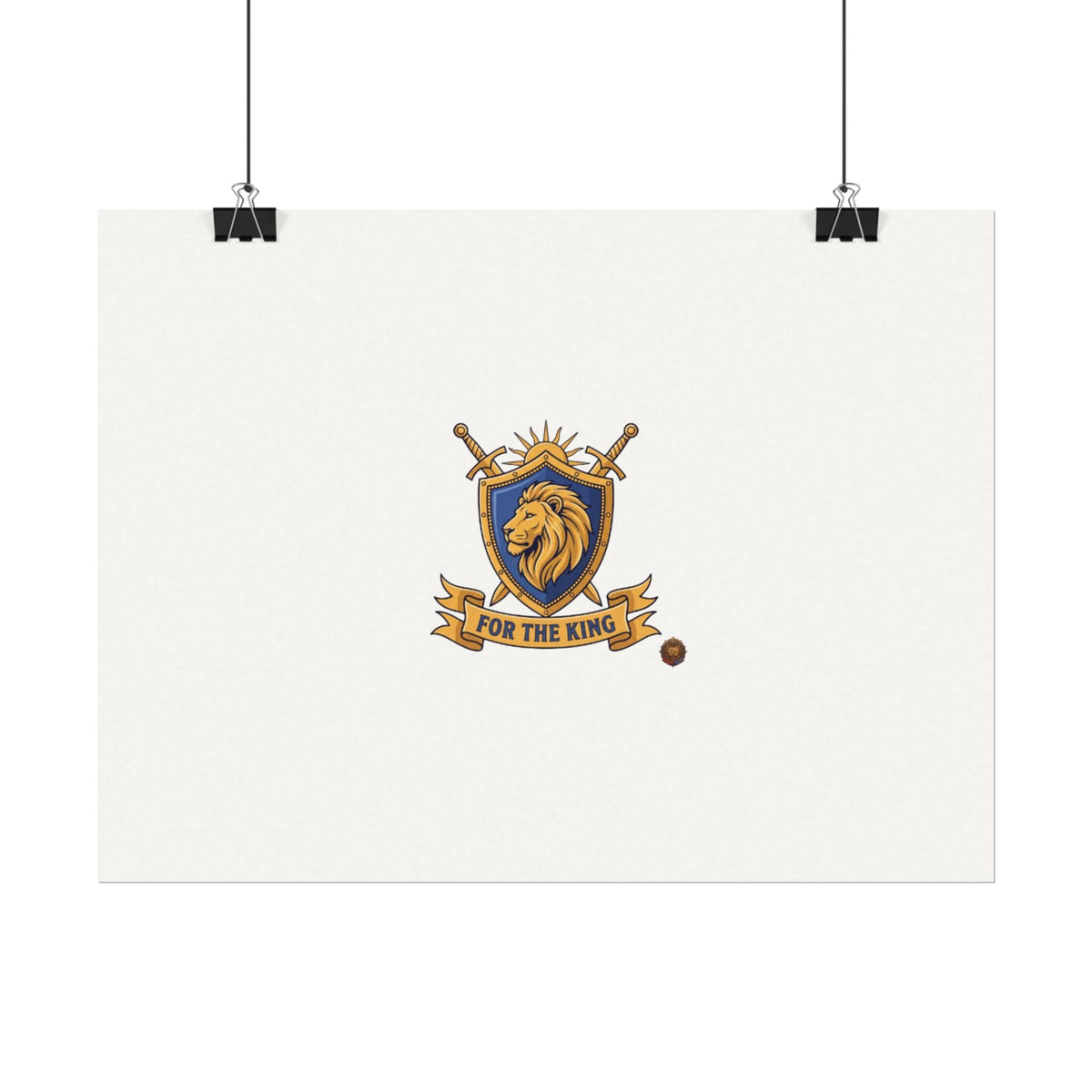 Lion Crest Watercolor Poster — 'Bow to the King' Matte Art Print