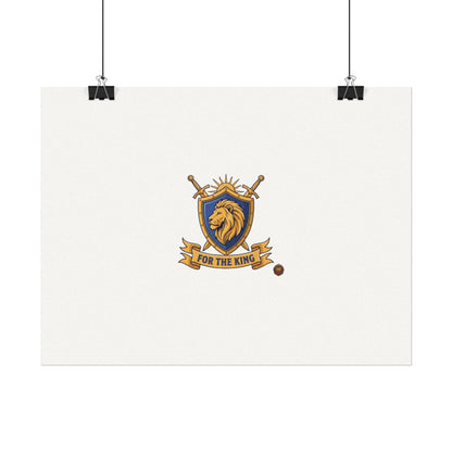 Lion Crest Watercolor Poster — 'Bow to the King' Matte Art Print