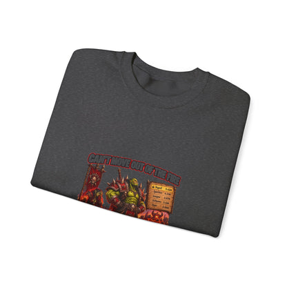 Crewneck Sweatshirt — Retro Dungeons & Dragons Goblin Art "Get Out of the Fire" RPG Gaming Tee