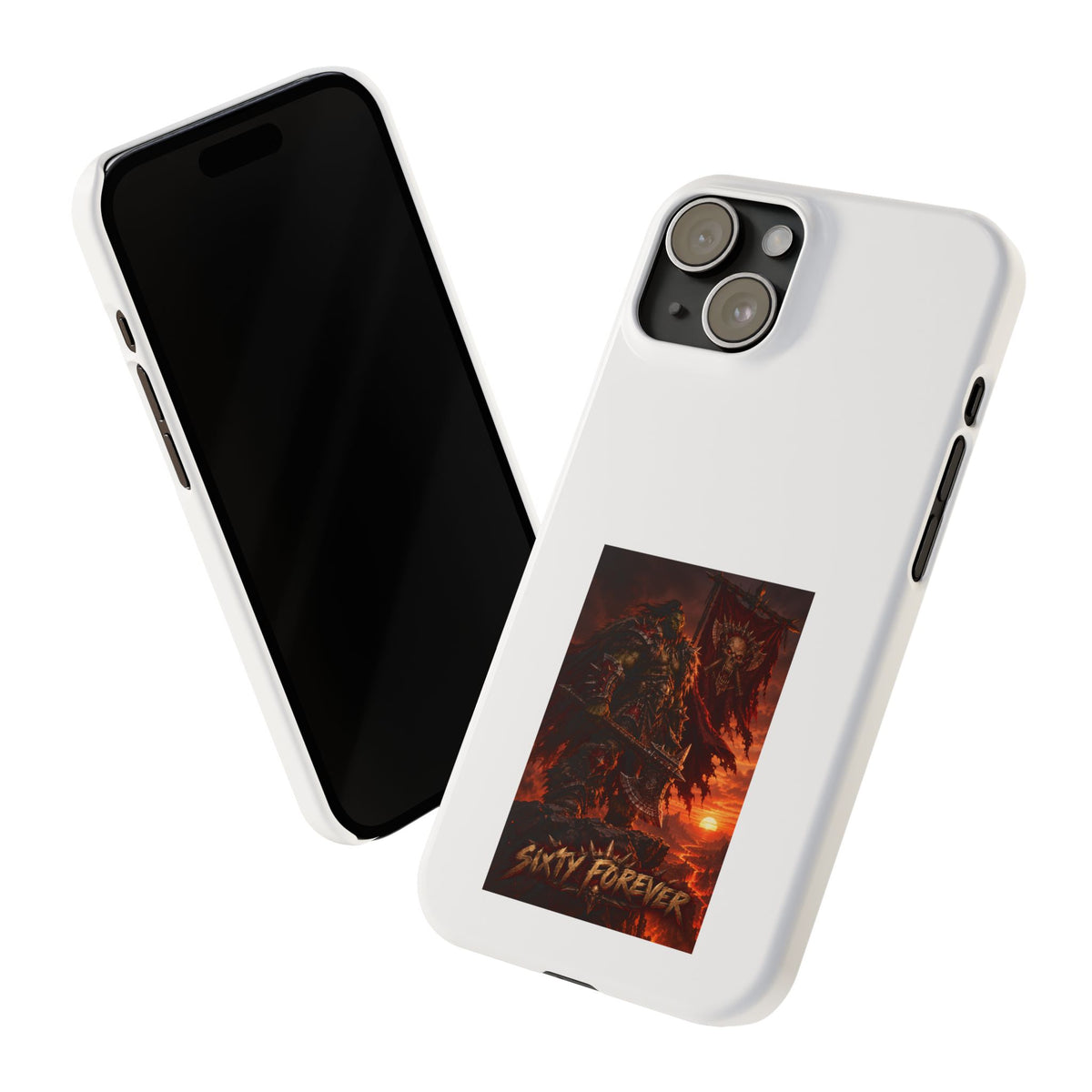 Slim Phone Case — Dark Viking Warrior 'Sixty Forever' Graphic