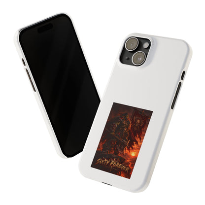 Slim Phone Case — Dark Viking Warrior 'Sixty Forever' Graphic