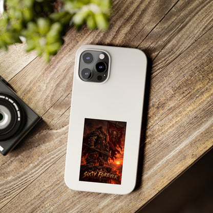 Slim Phone Case — Dark Viking Warrior 'Sixty Forever' Graphic
