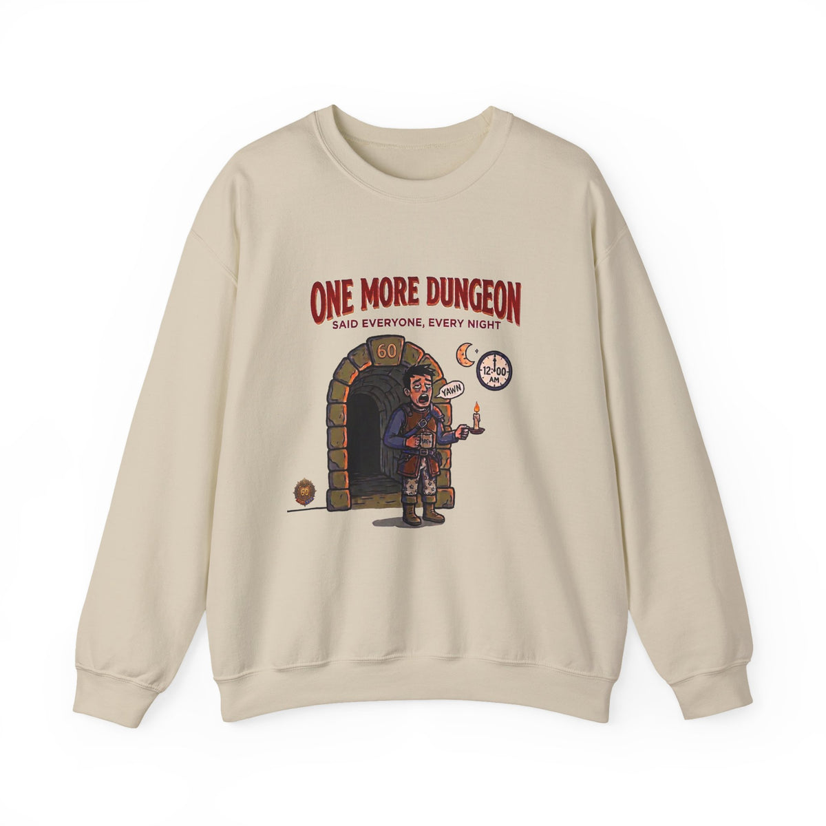 One More Dungeon Graphic Sweatshirt — Funny RPG Gamer Crewneck