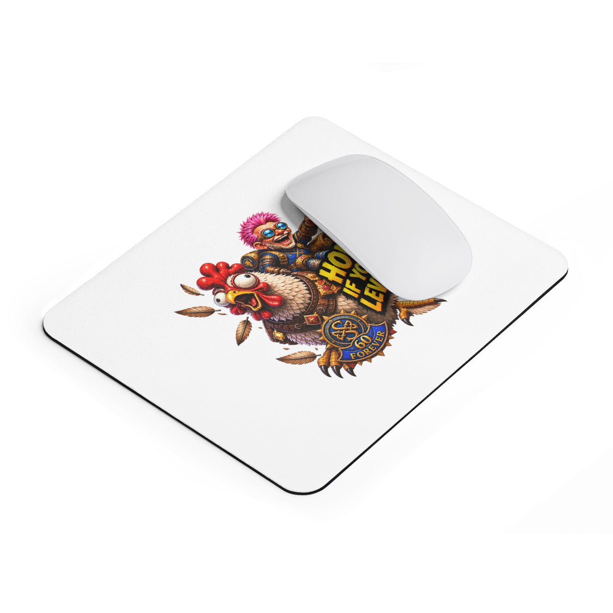 Mouse Pad - "Honk If You're Leveling" Gamer Chicken Design