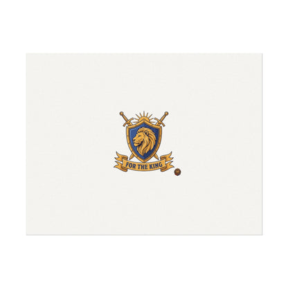 Lion Crest Watercolor Poster — 'Bow to the King' Matte Art Print