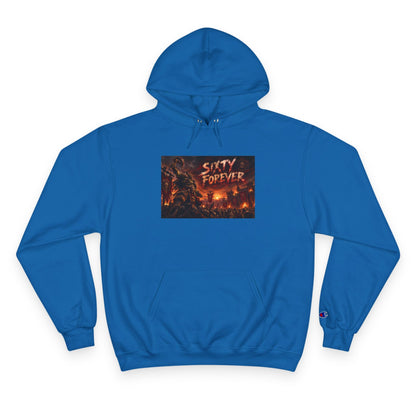 Champion Hoodie — 'Sixty Forever' Retro Horror Graphic Hoodie